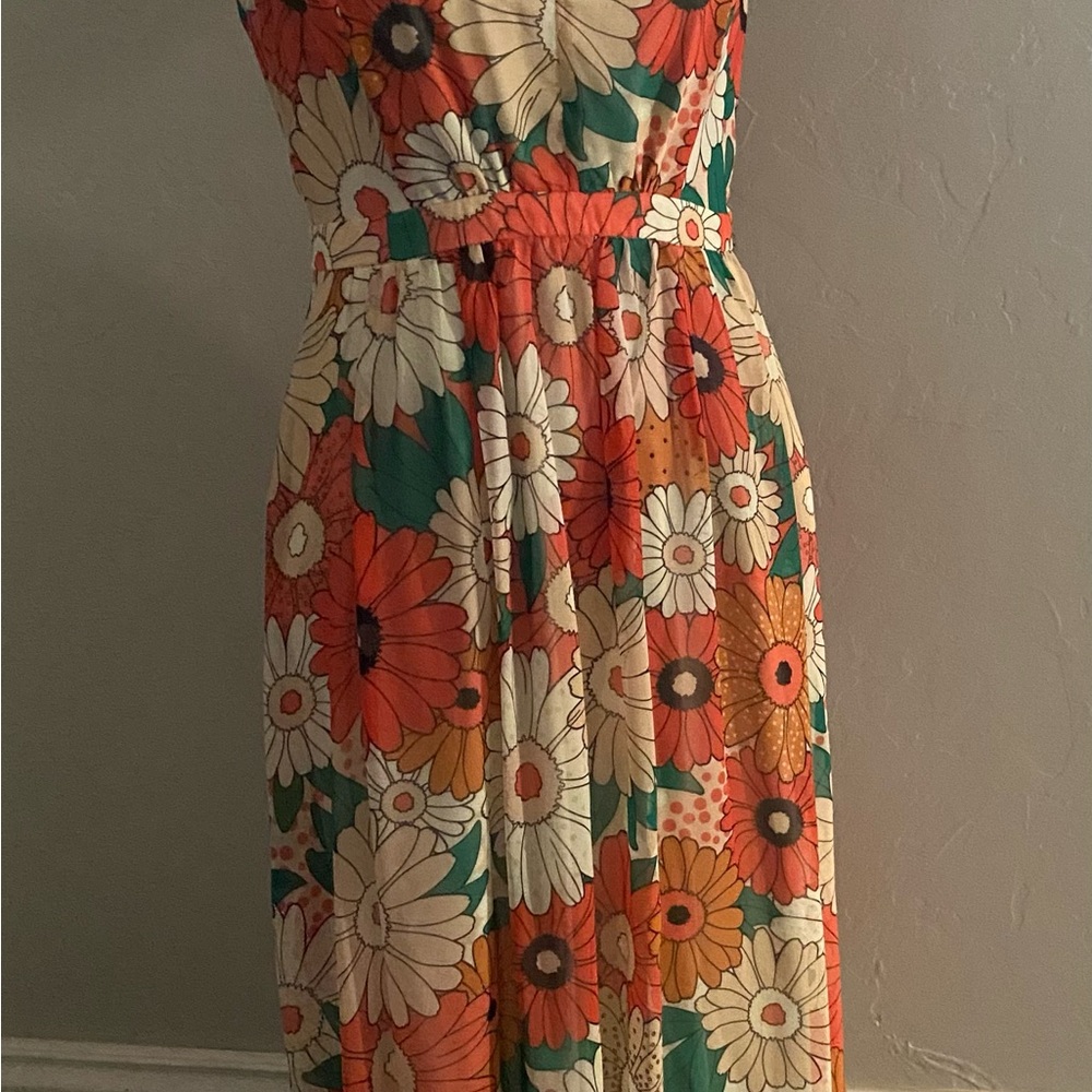 Mod Cloth Orange floral maxi dress
